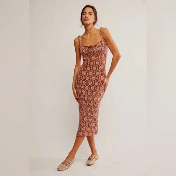 Free People NWT Lucinda Midi Dress - Picture 2 of 7